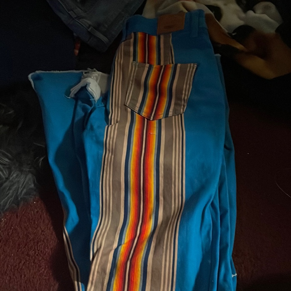 Ranch dress’n blue striped flared jeans